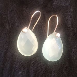 Parisian teardrop pale aqua earrings